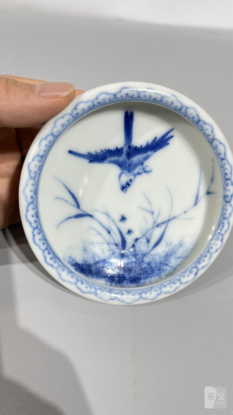 民国 王步风格青花花鸟水洗 - 图4